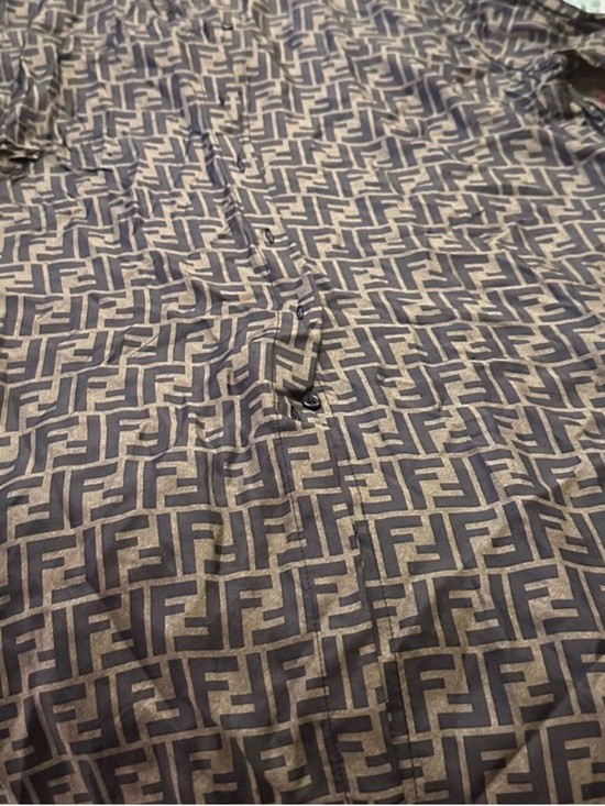 Fendi Brown Black Wrap Shirt Dress Long Sleeve - Picture 7 of 7